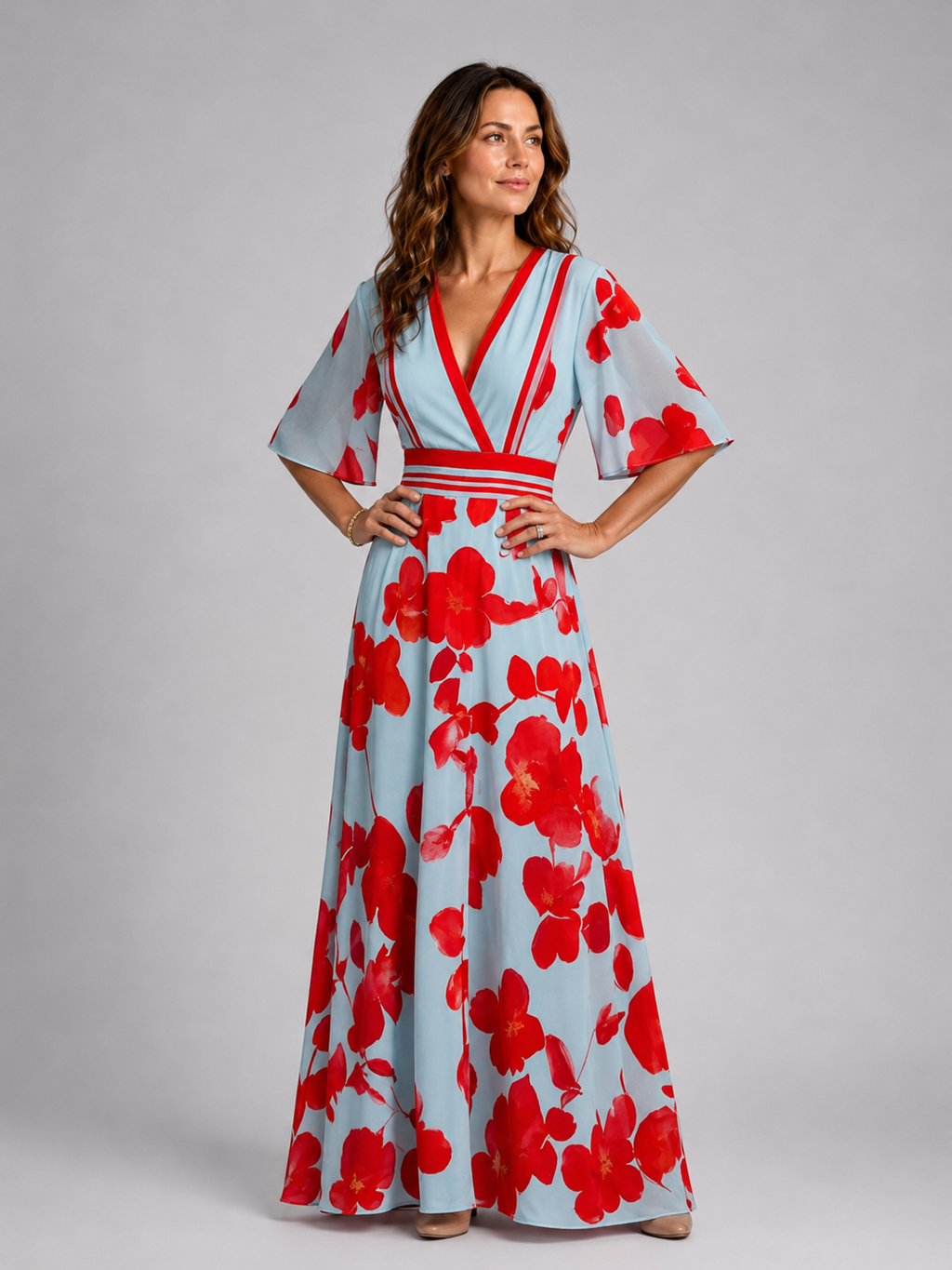 Isabell | Vestido maxi con escote en V