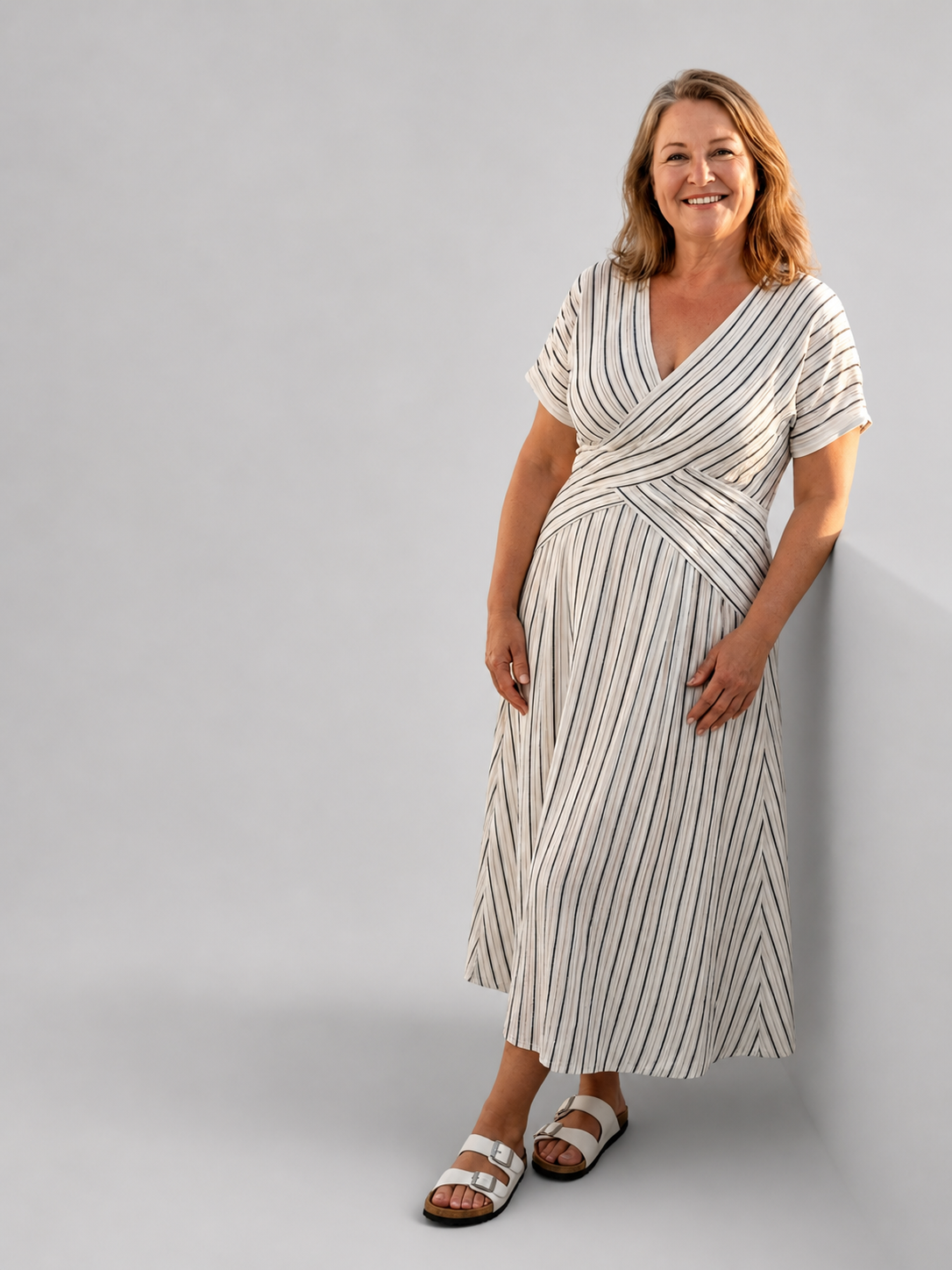 Sophia | Vestido midi con efecto cruzado