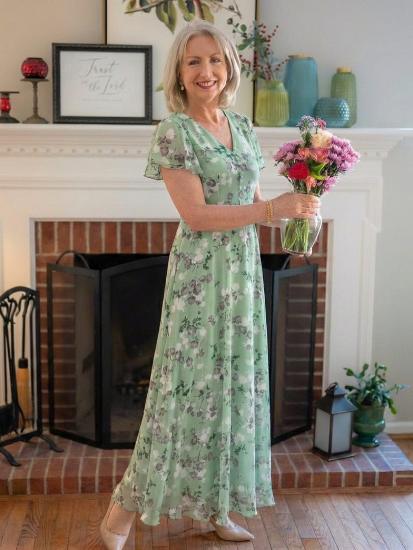 Amelie | Vestido maxi de gasa floral