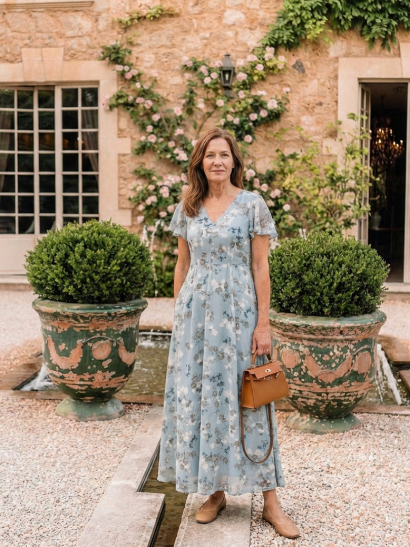 Amelie | Vestido maxi de gasa floral