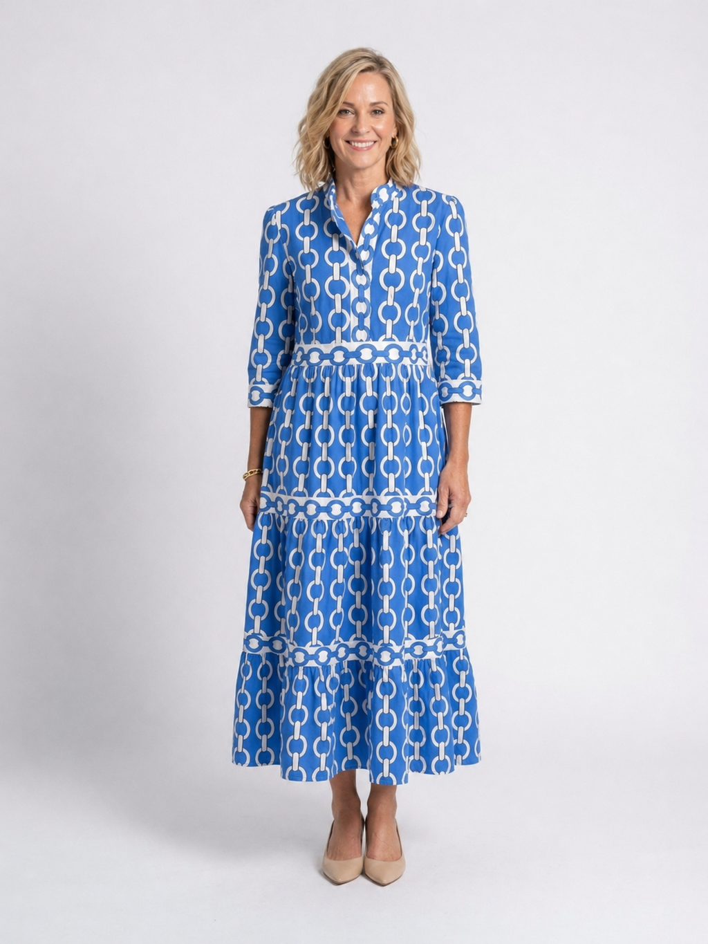 Ella | Vestido midi con estampado de cadenas