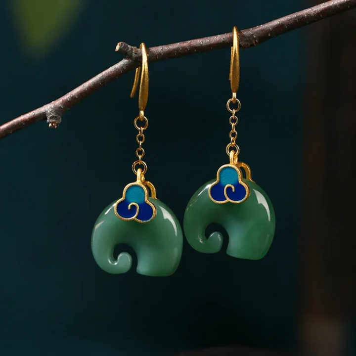 Pendientes en forma de elefante retro chic - Zelira