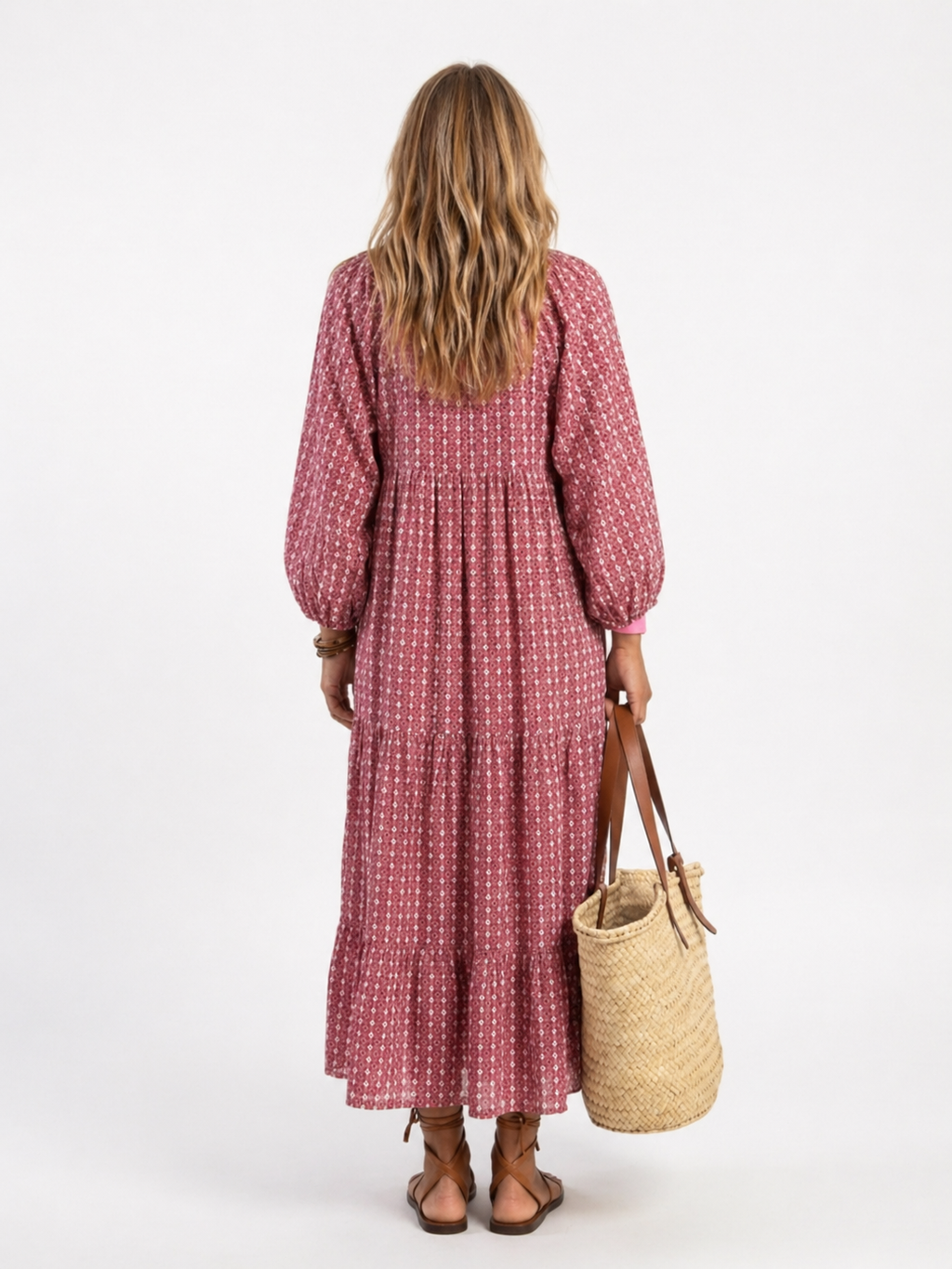 Greta | Vestido midi con estampado geométrico