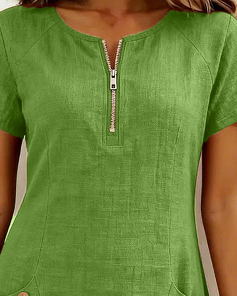 Elsera® | Vestido de algodón con cremallera
