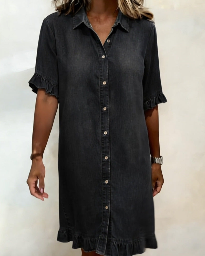 Aveline | Vestido vaquero cómodo con pliegues favorecedores