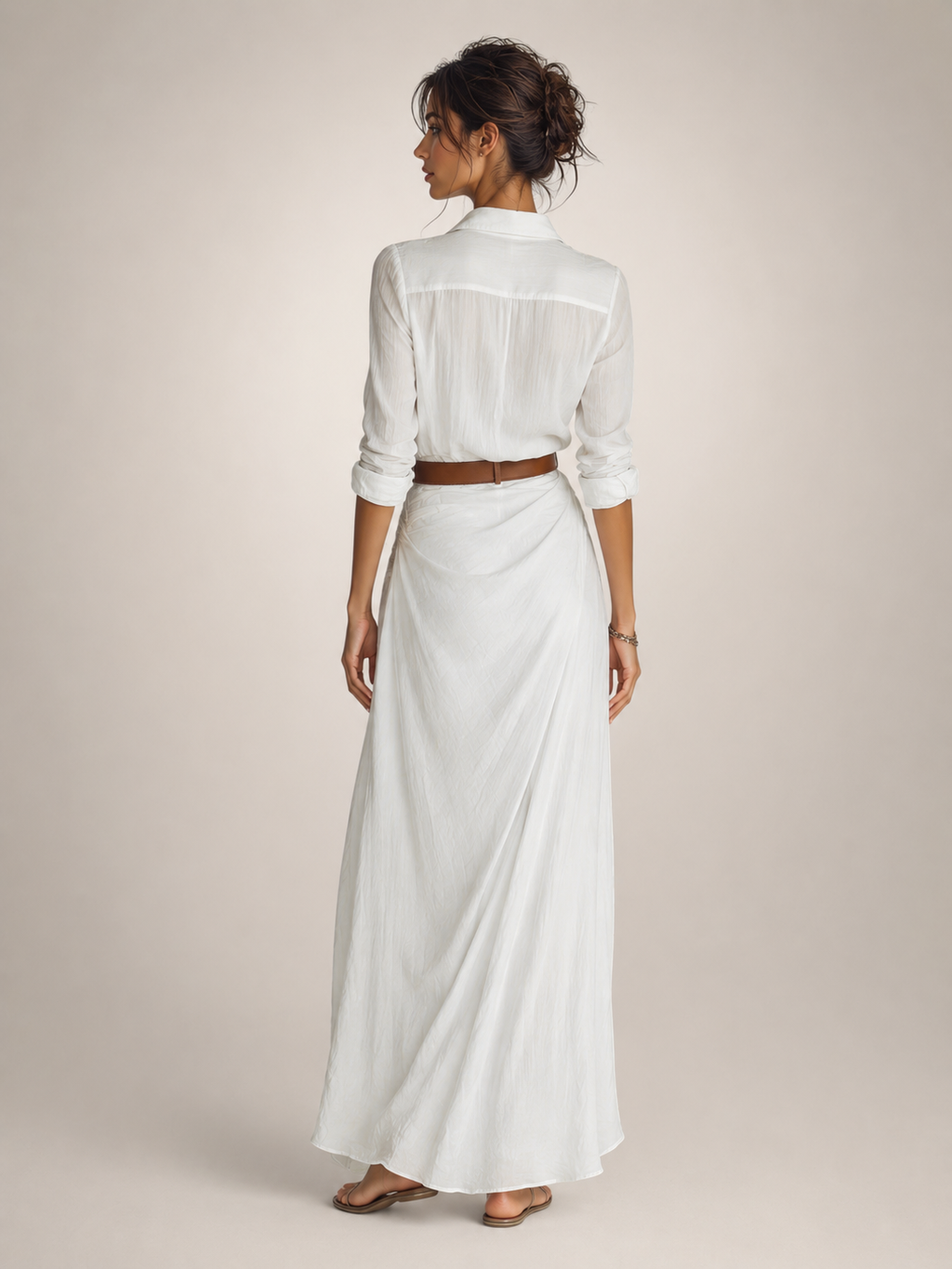 Auguste | Vestido largo elegante con solapas y cinturón