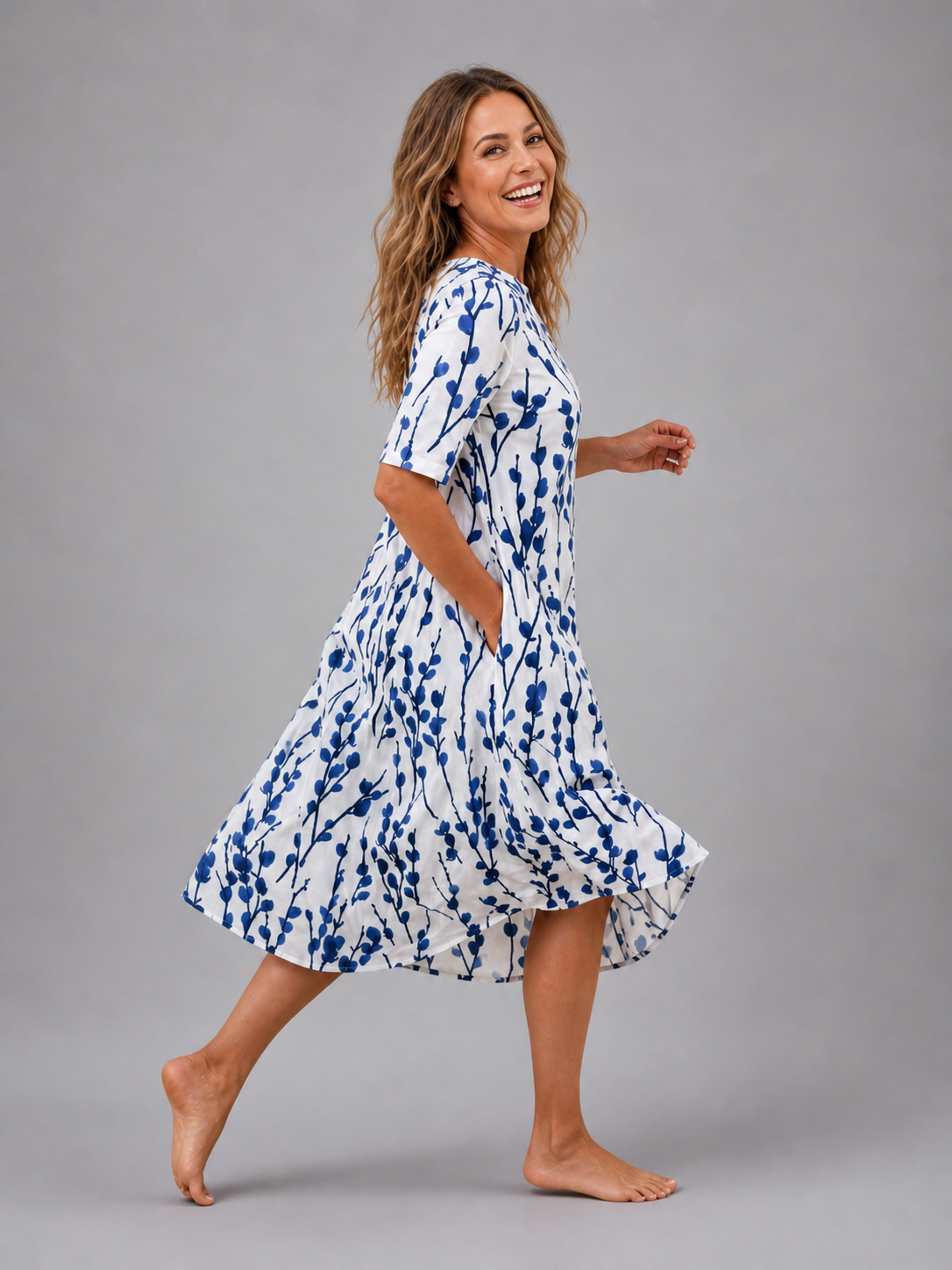 Sarah | Vestido midi de estampado floral