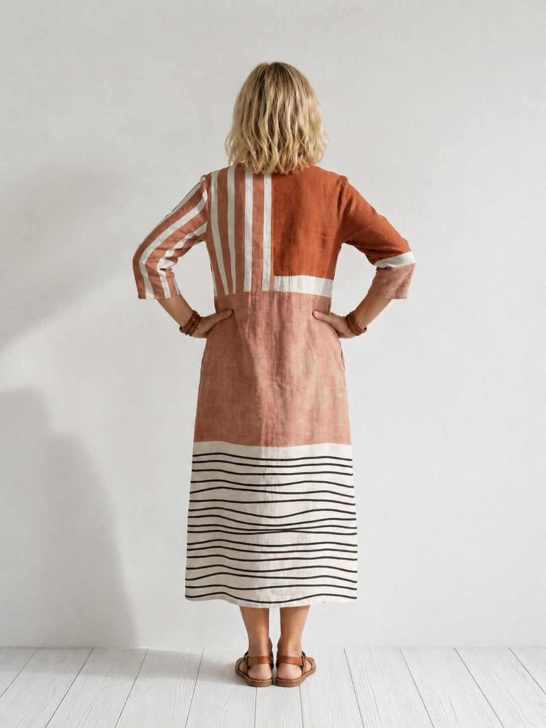 Verena | Vestido midi de rayas