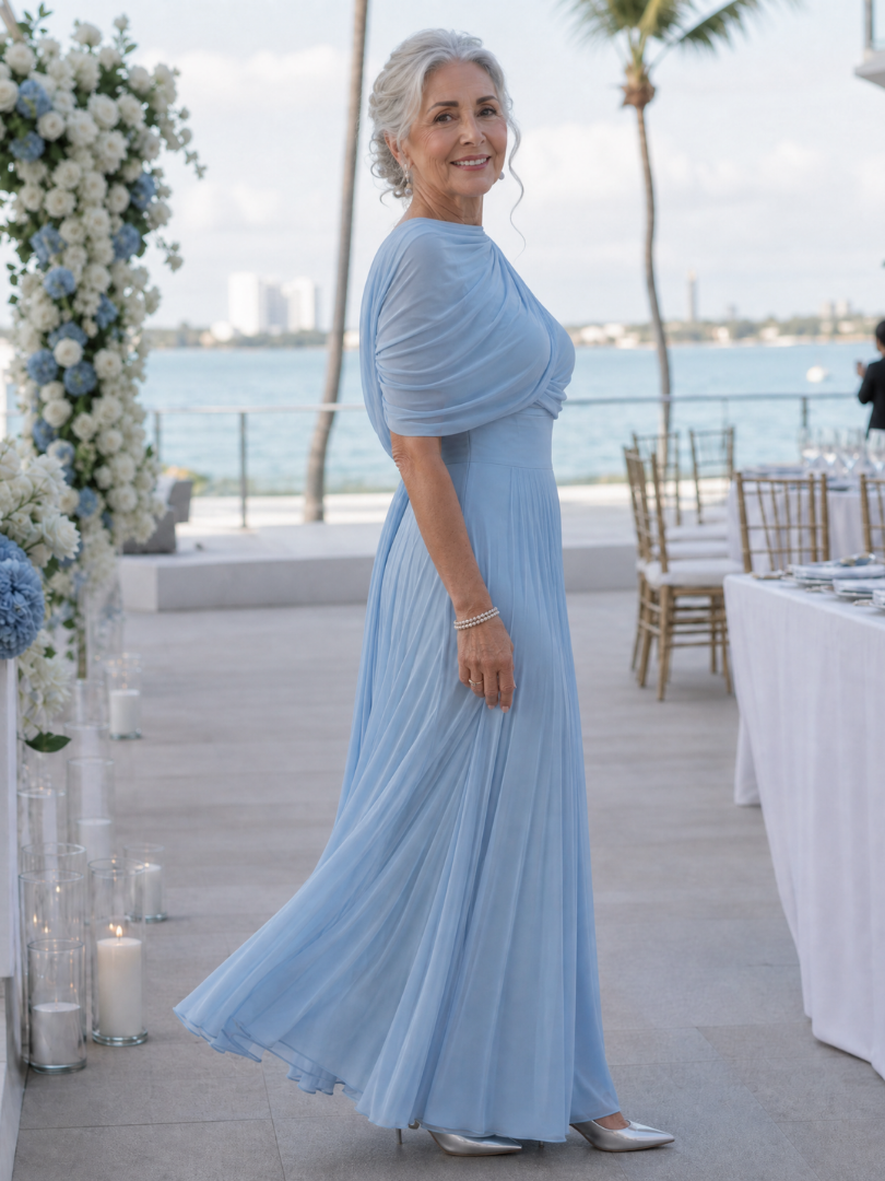 Romy | Vestido maxi asimétrico con parte superior drapeada