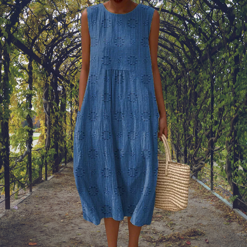 Aikaterini – Elegante Vestido sin Mangas con Bolsillos