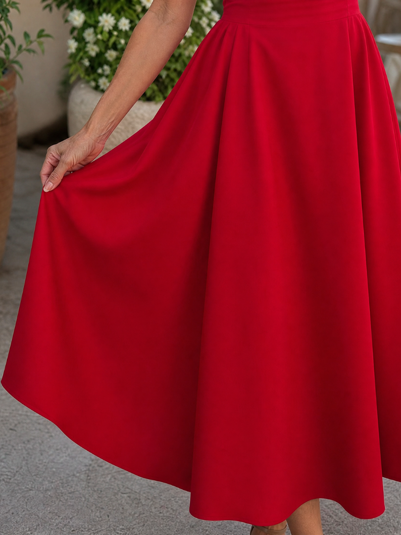 Gisela | Vestido midi sin mangas de corte entallado
