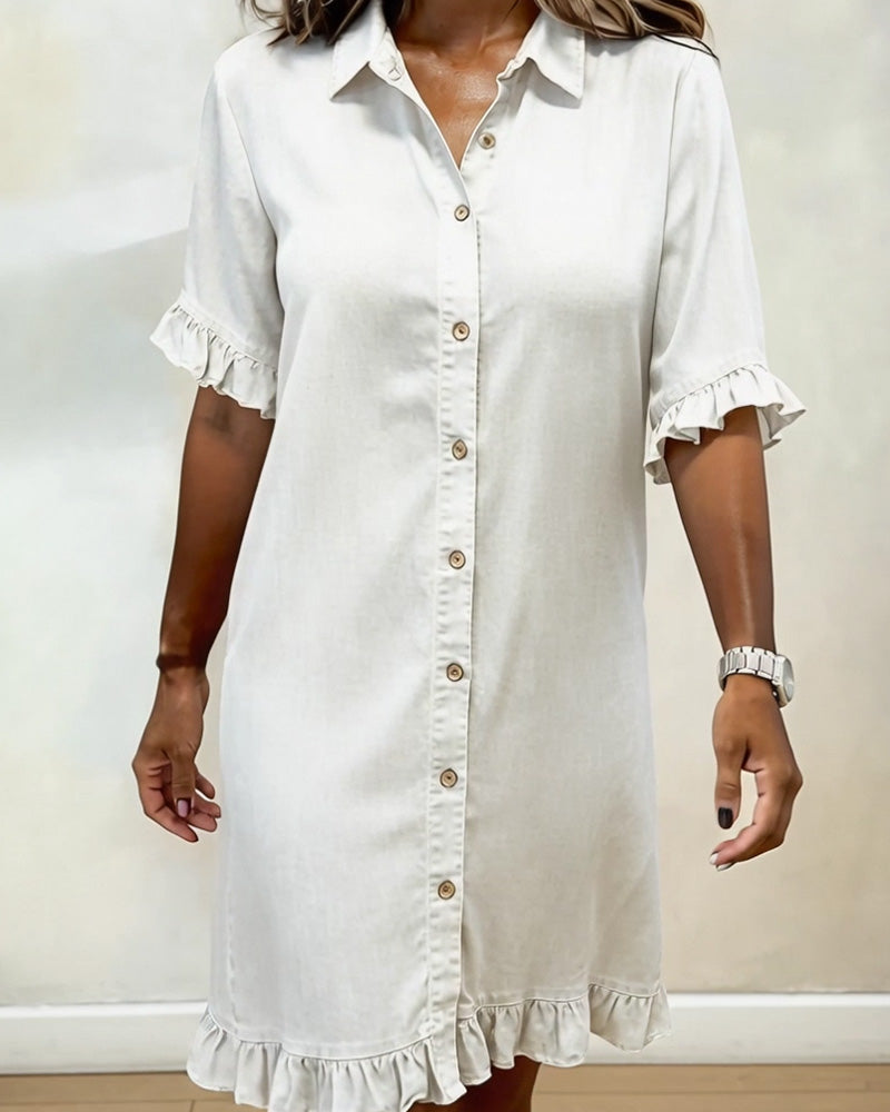 Aveline | Vestido vaquero cómodo con pliegues favorecedores
