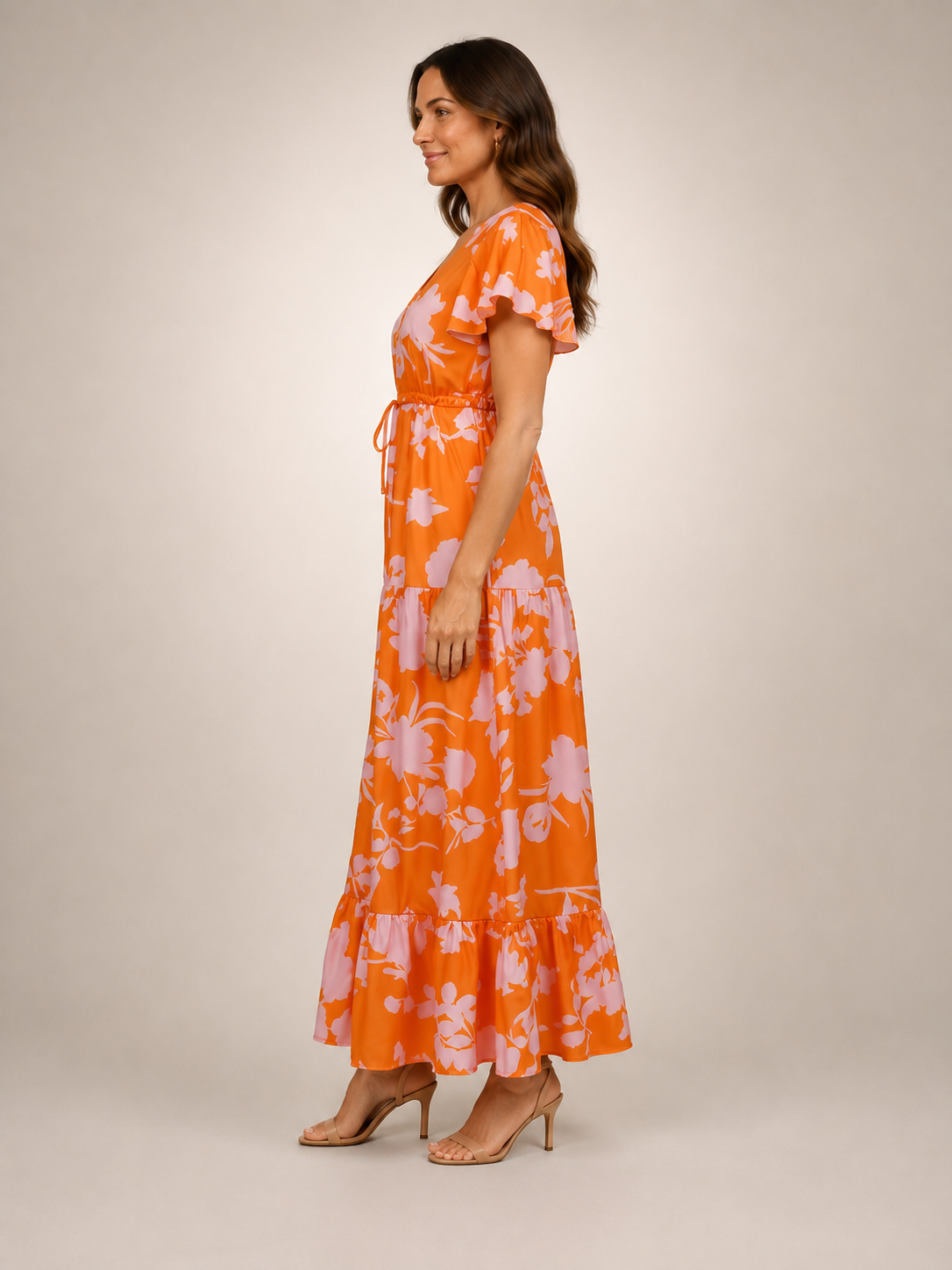 Dorothea | Vestido midi sin mangas con escote en V y volante