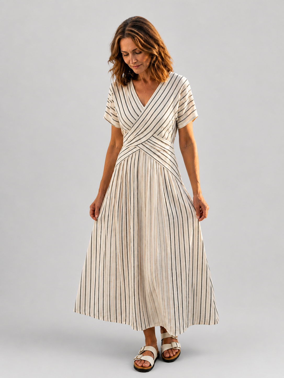 Sophia | Vestido midi con efecto cruzado