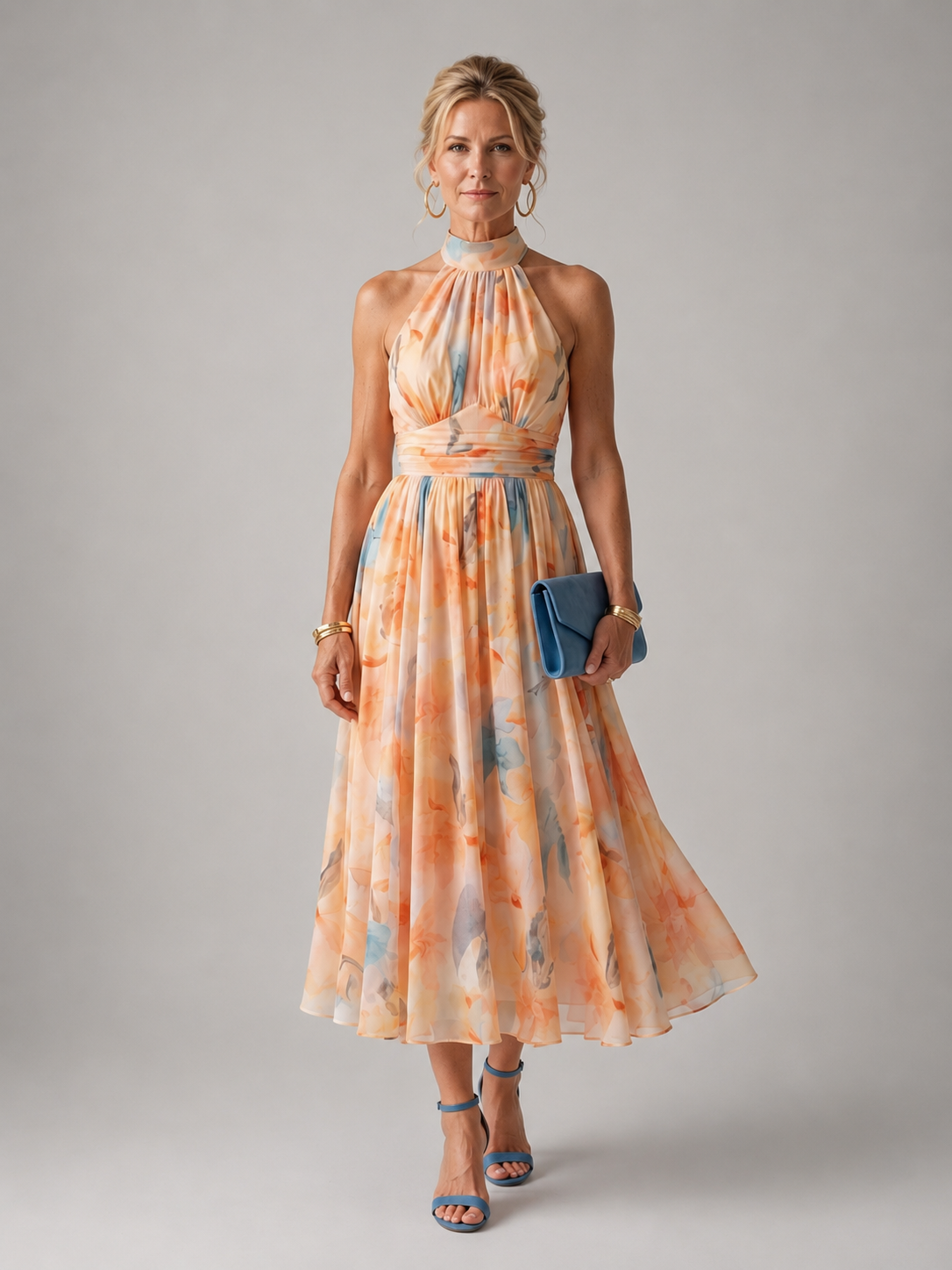 Antonia | Vestido midi halter suave