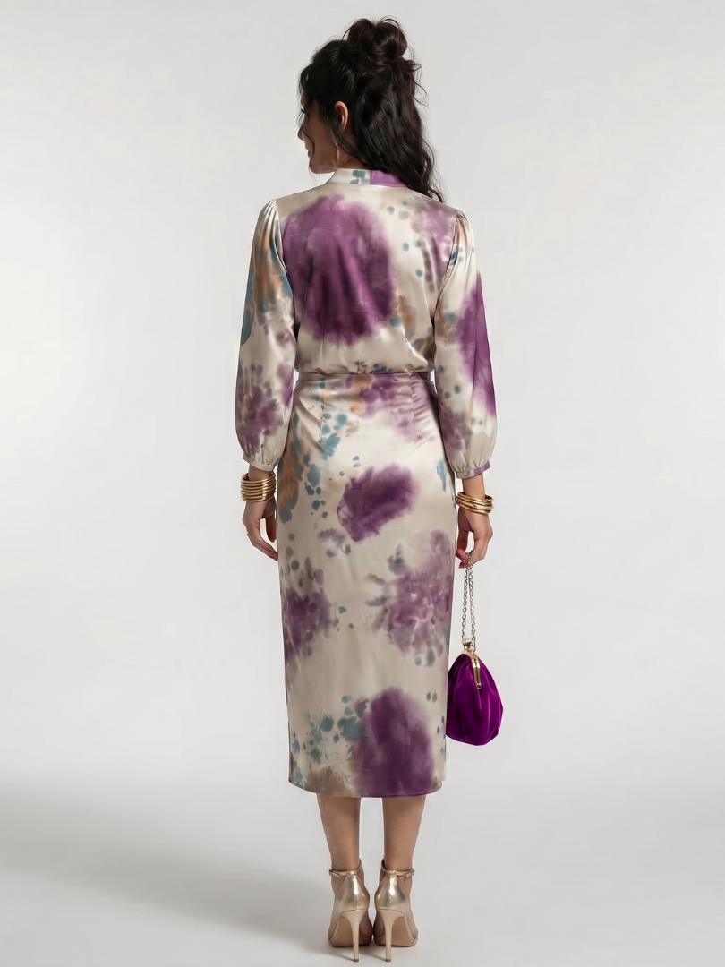 Marlies | Vestido midi cruzado con cinturón anudado