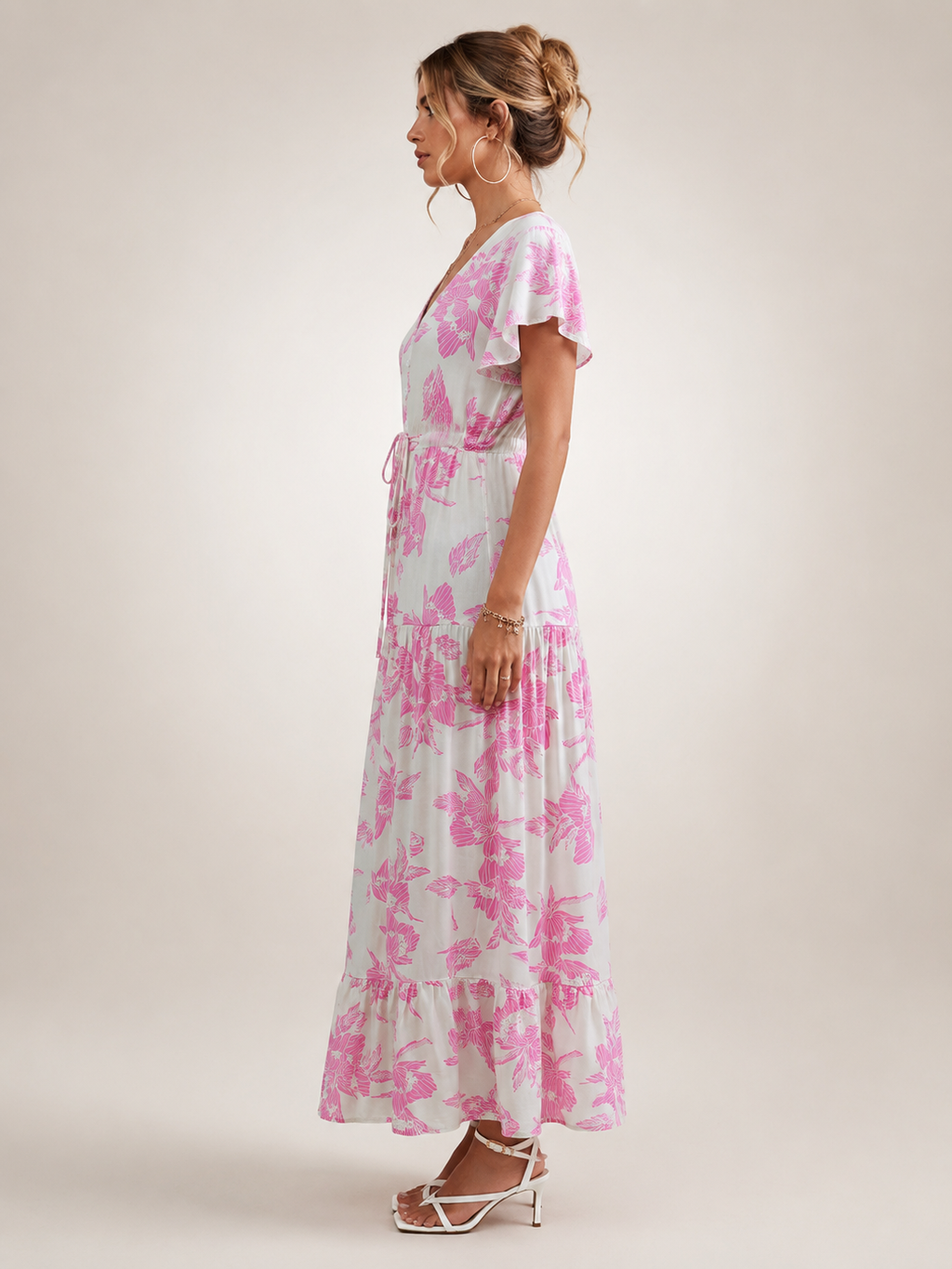 Dorothea | Vestido midi sin mangas con escote en V y volante