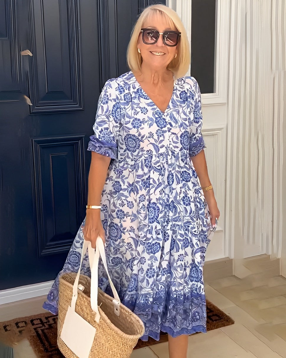 Keisha | Elegante Estampado Floral con Escote en V