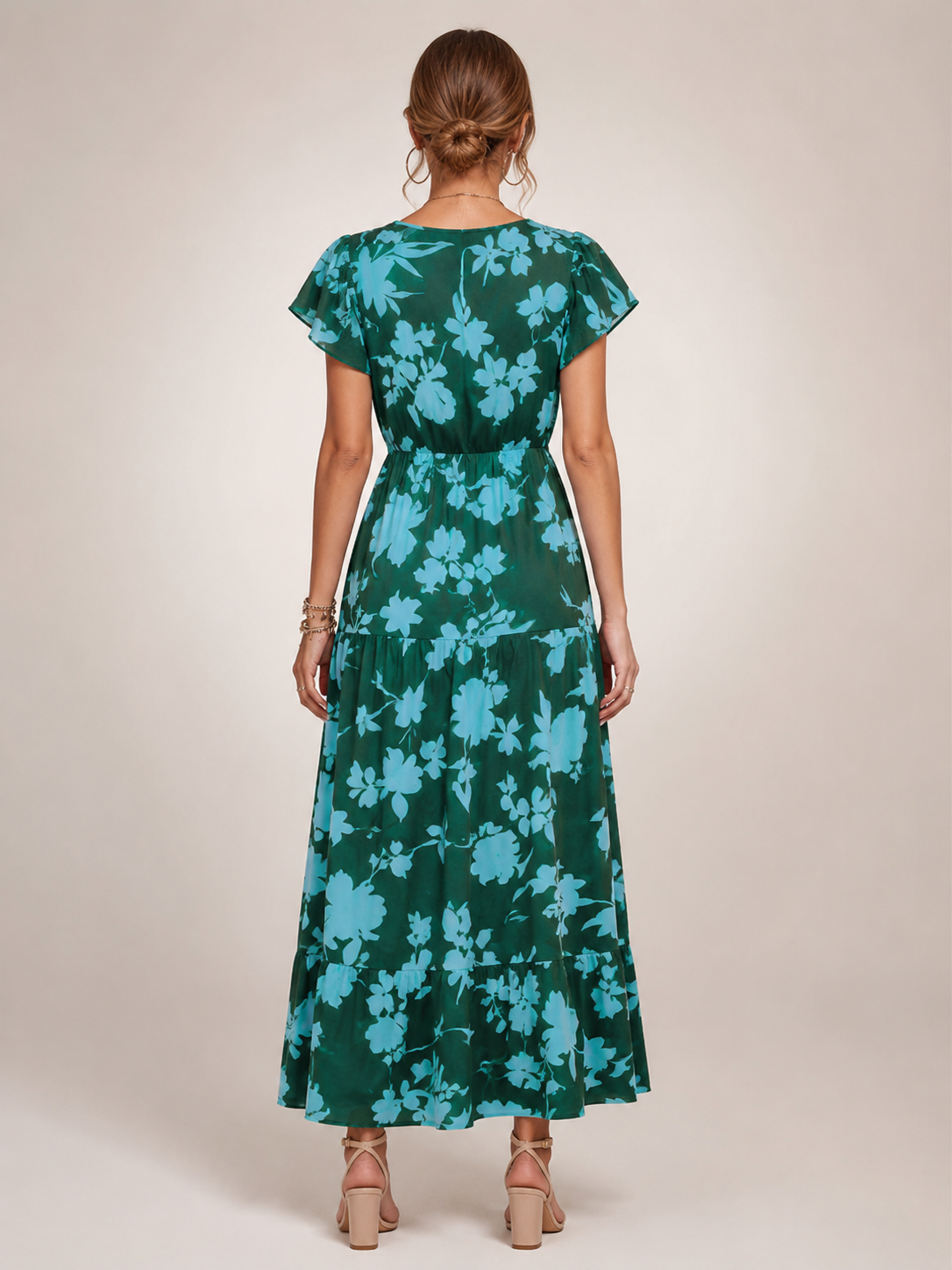 Dorothea | Vestido midi sin mangas con escote en V y volante