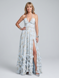 Mia | Vestido maxi floral con tirantes halter
