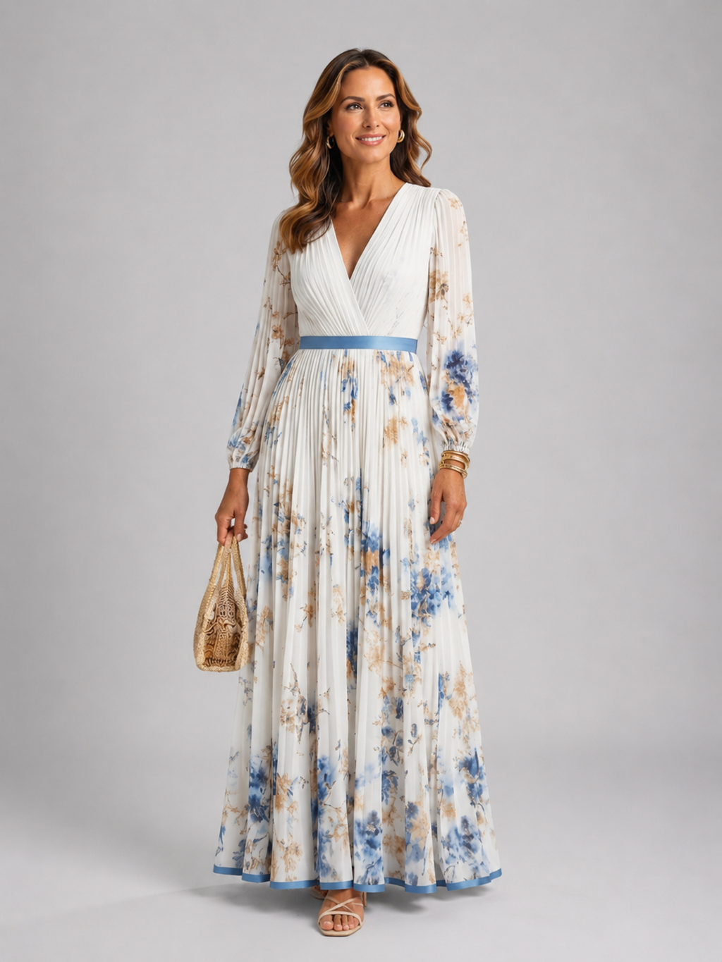 Romina | Vestido maxi de manga larga