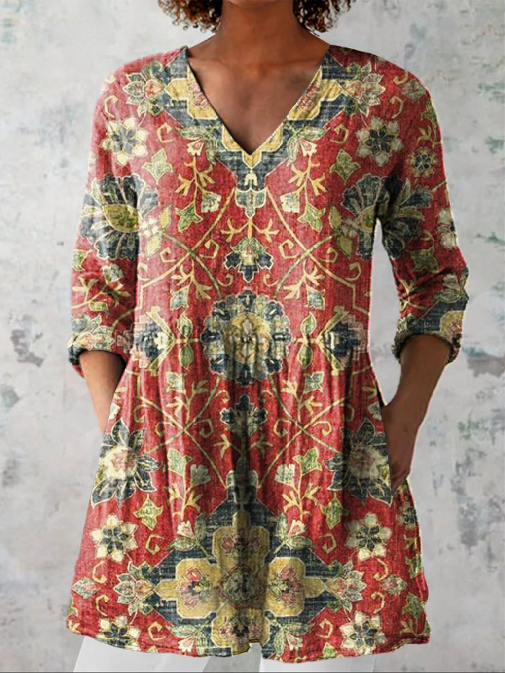 Wren | Blusa larga con estampado llamativo