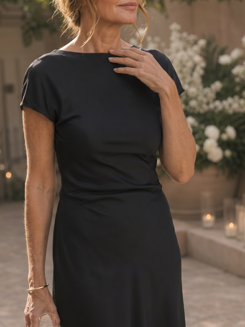 Cosima | Vestido midi entallado con escote barco