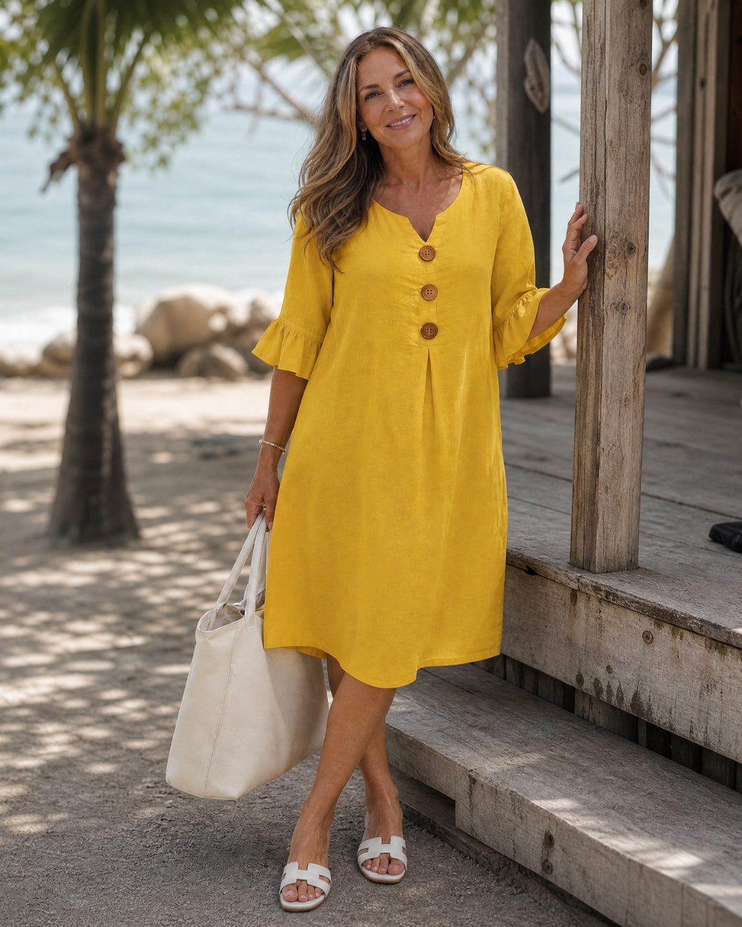 Marlene | Vestido midi con botonadura