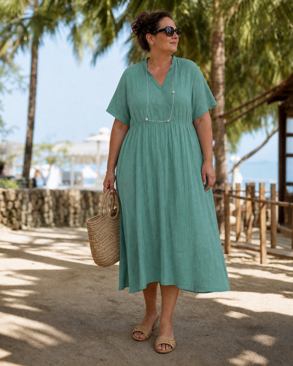 Helene | Vestido midi con escote en V
