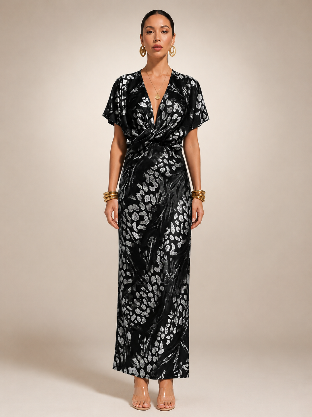 Stella | Vestido maxi con estampado abstracto