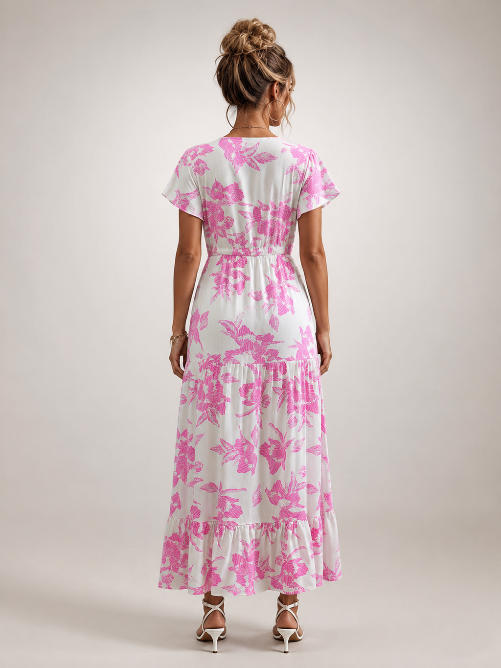 Dorothea | Vestido midi sin mangas con escote en V y volante