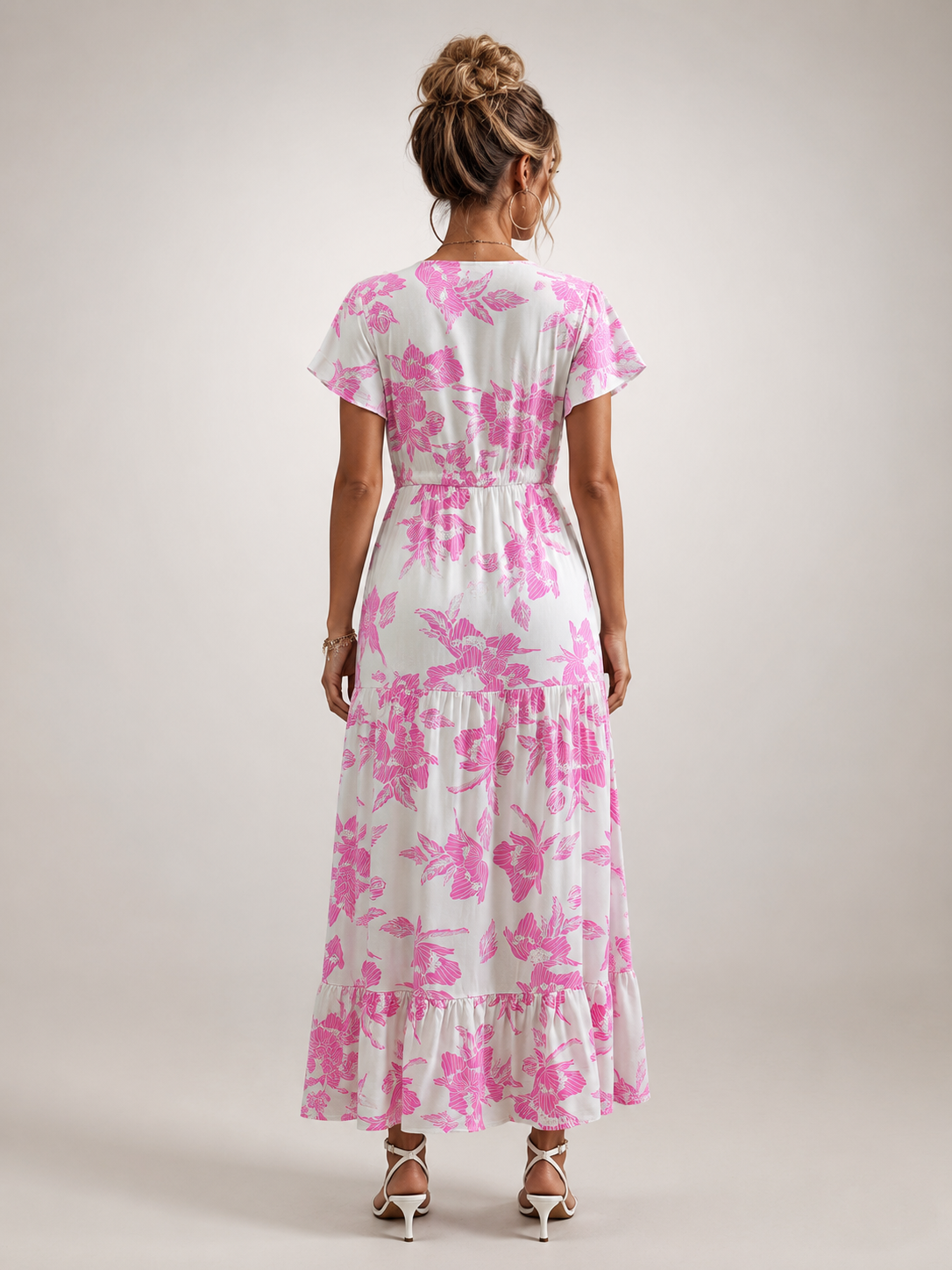 Dorothea | Vestido midi sin mangas con escote en V y volante