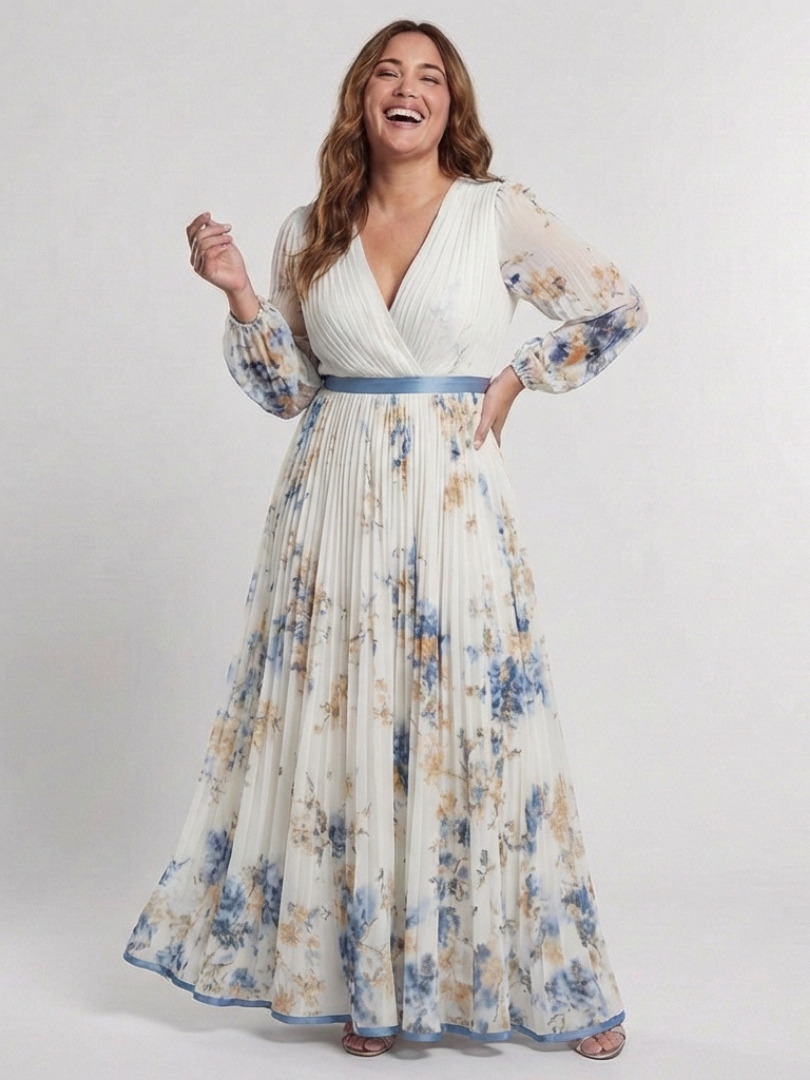Romina | Vestido maxi de manga larga