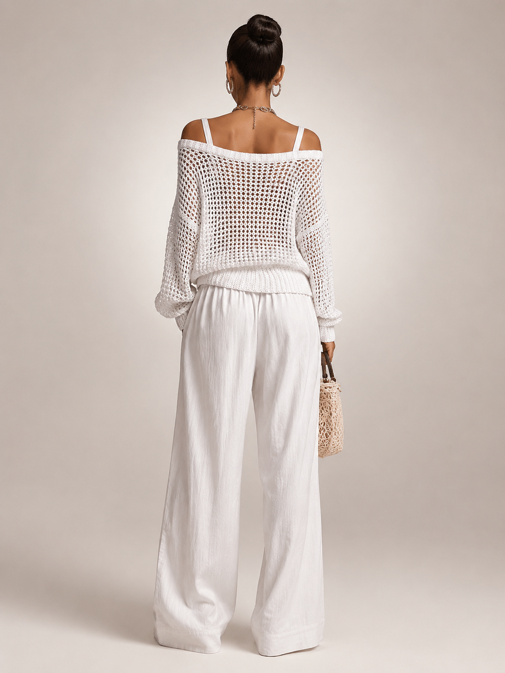 Herta | Conjunto de dos piezas off-shoulder con pantalón ancho