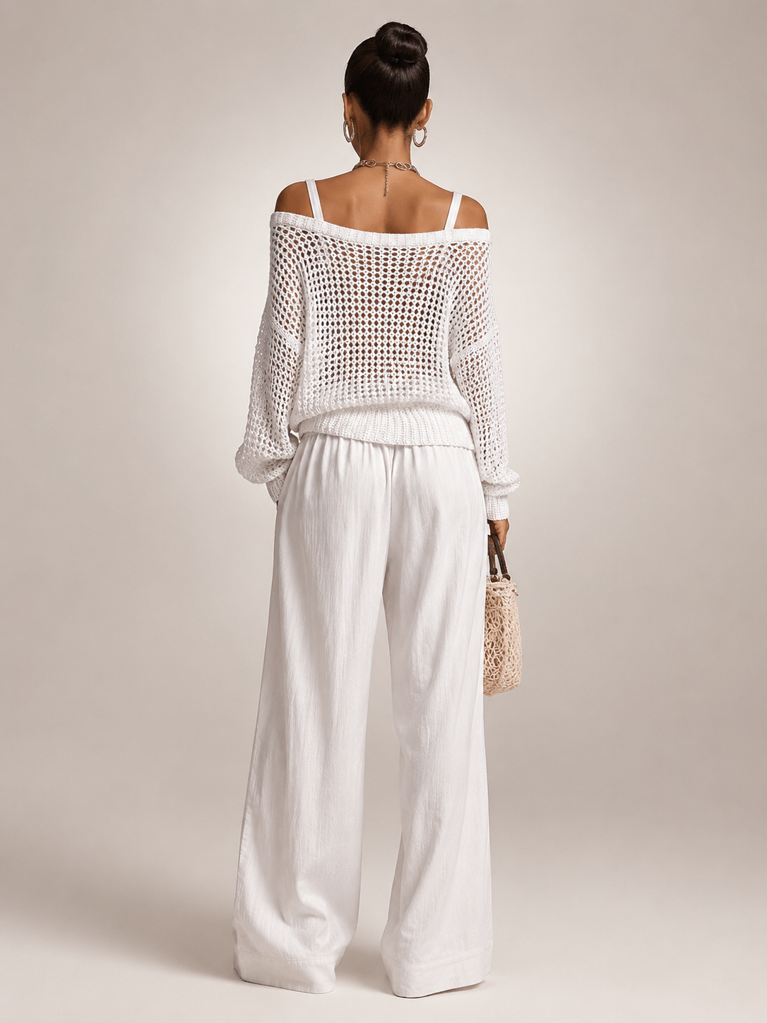 Herta | Conjunto de dos piezas off-shoulder con pantalón ancho