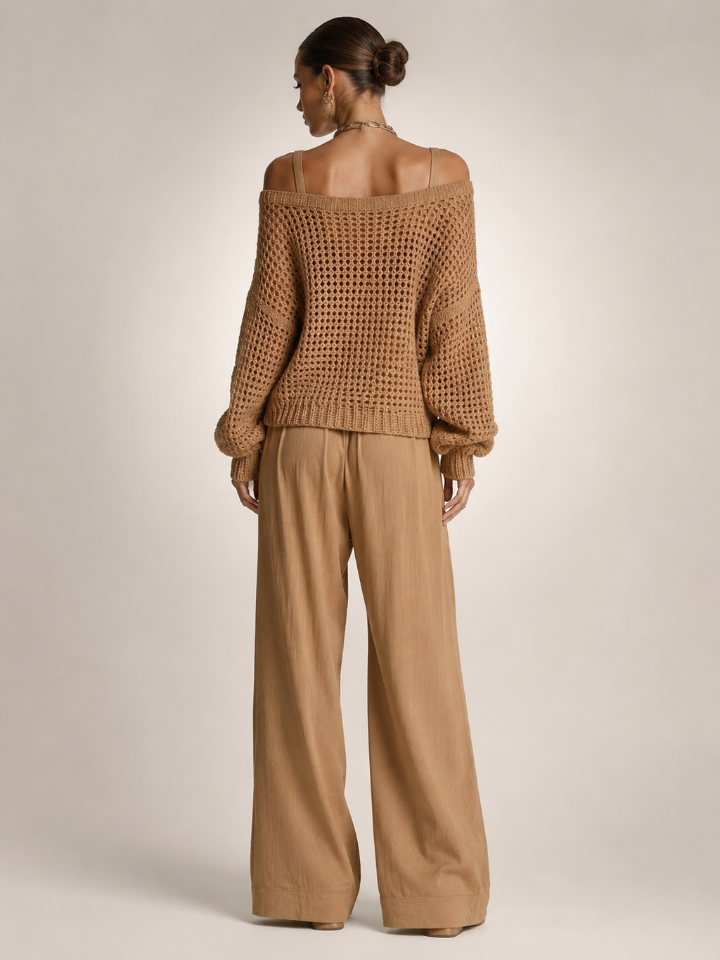 Herta | Conjunto de dos piezas off-shoulder con pantalón ancho