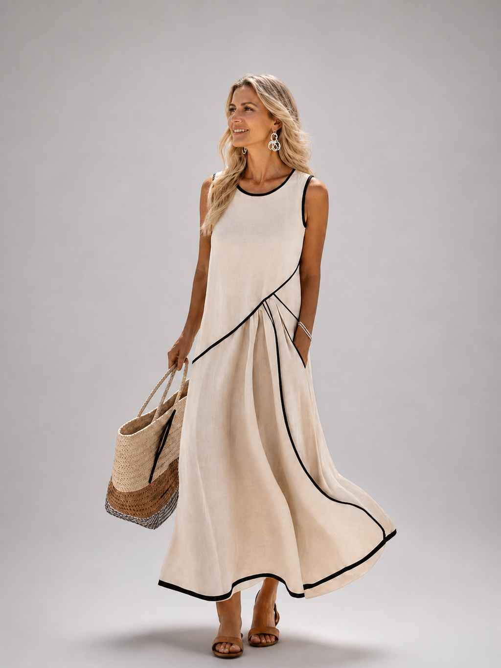 Emilia | Vestido maxi drapeado