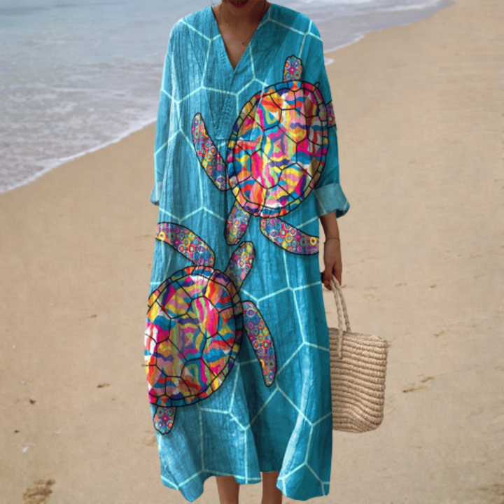 Vestido de Verano Estampado Favorecedor - Zelira