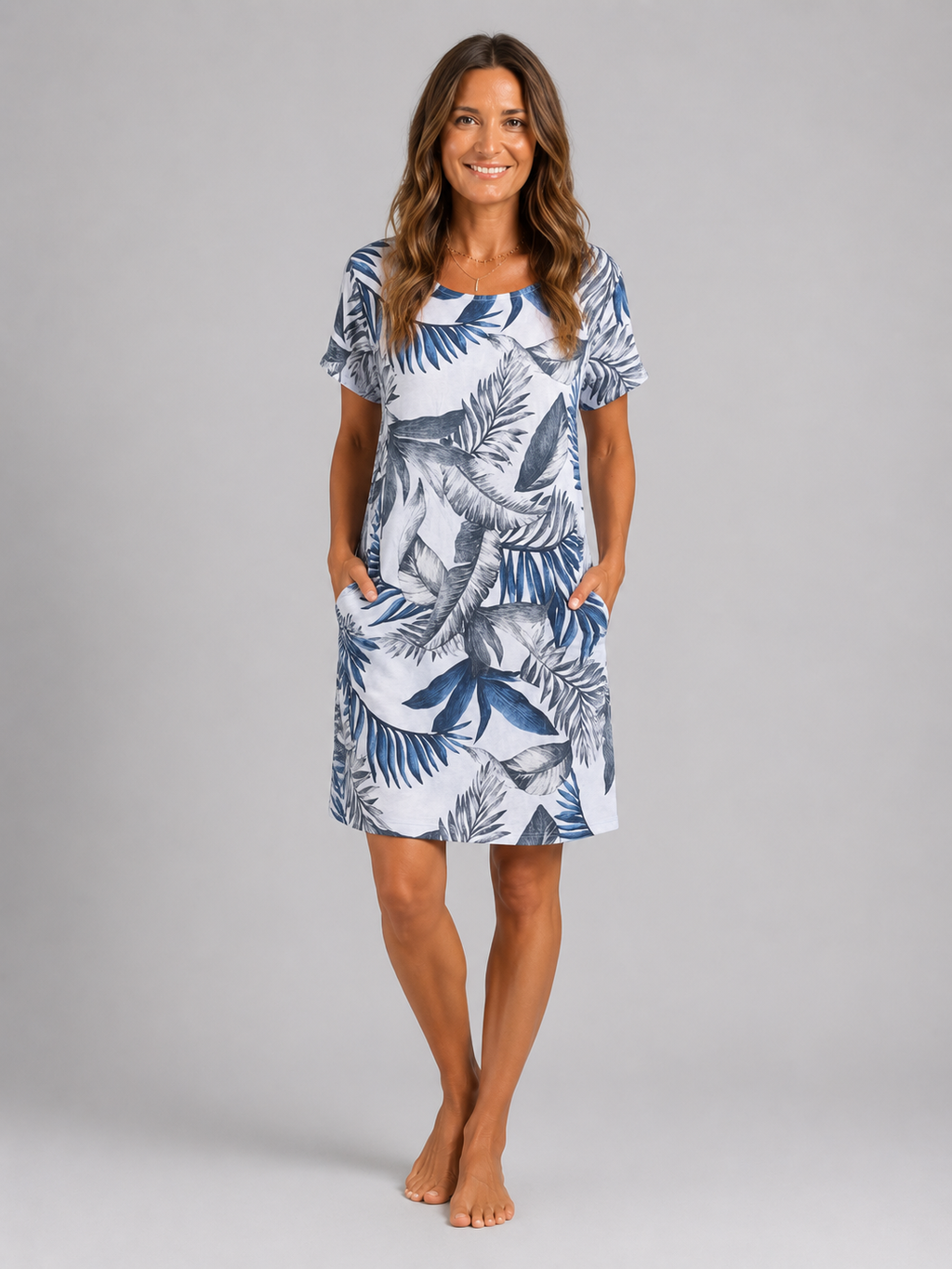 Carolin | Vestido de cuello redondo con estampado floral