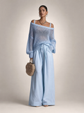 Herta | Conjunto de dos piezas off-shoulder con pantalón ancho