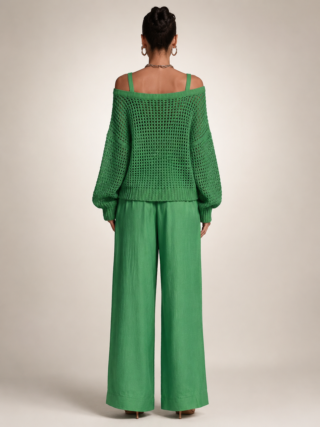 Herta | Conjunto de dos piezas off-shoulder con pantalón ancho