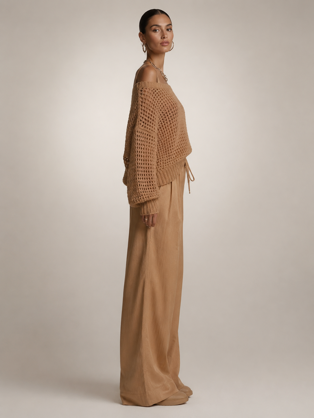 Herta | Conjunto de dos piezas off-shoulder con pantalón ancho