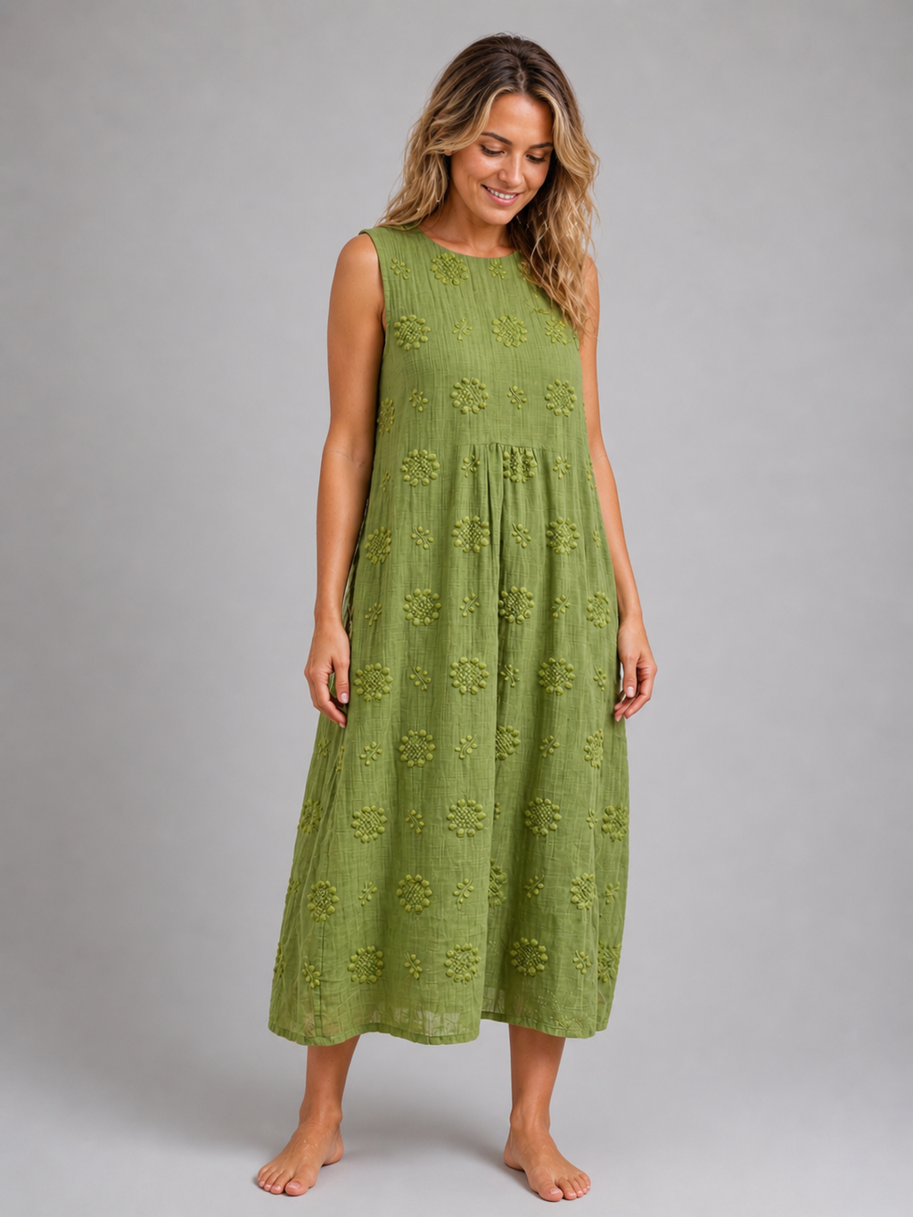 Lea | Vestido midi Garden Texture