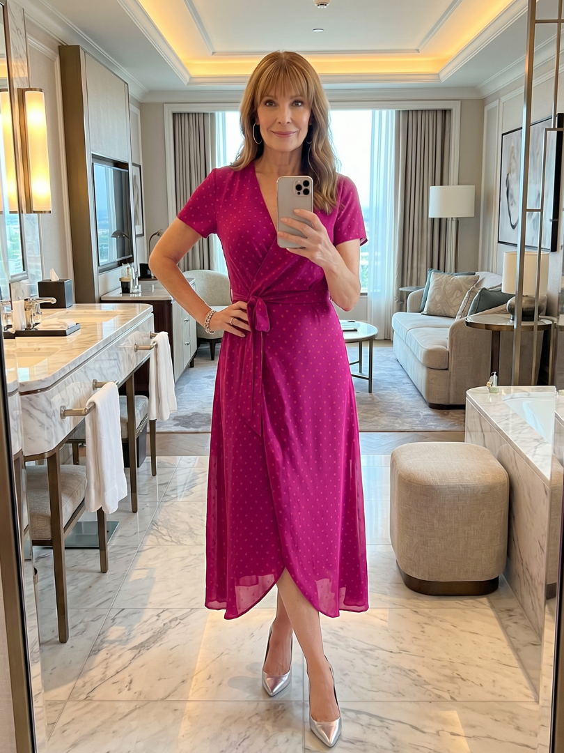 Lotte | Vestido midi cruzado floral de manga corta
