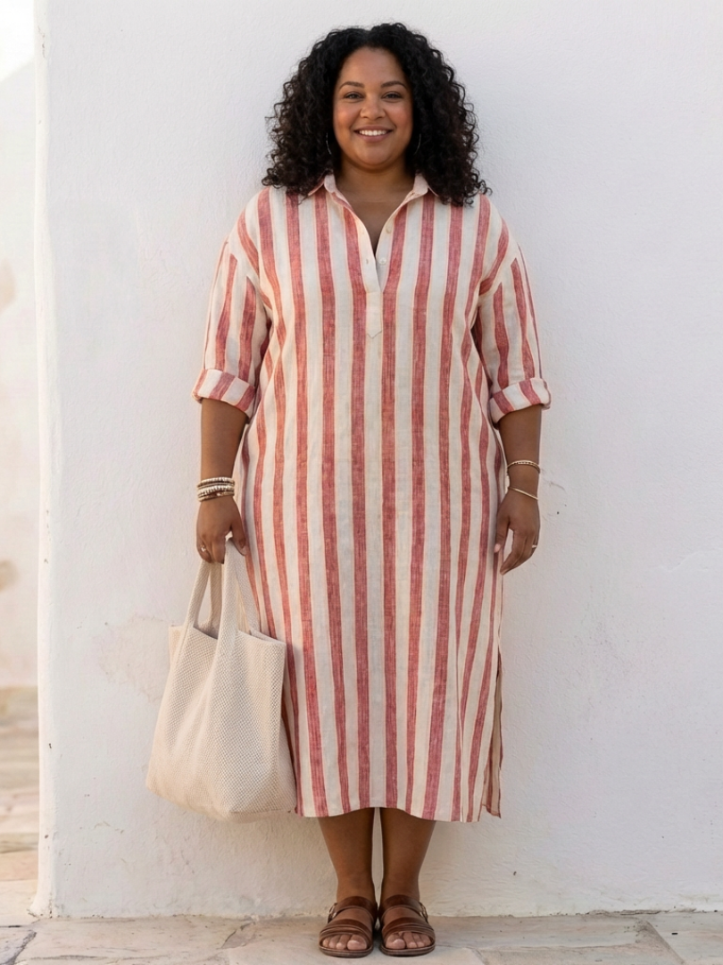 Alina | Vestido midi de rayas