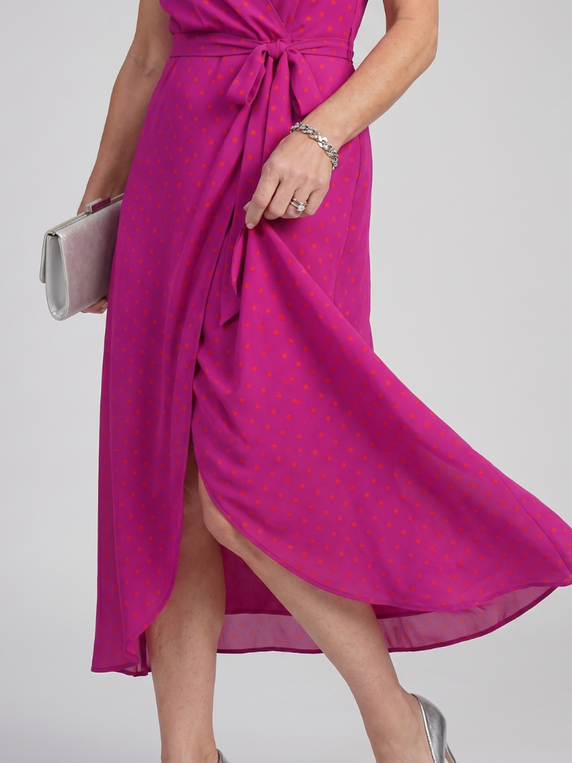 Lotte | Vestido midi cruzado floral de manga corta