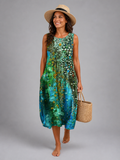 Laura | Vestido midi Ocean Mosaic