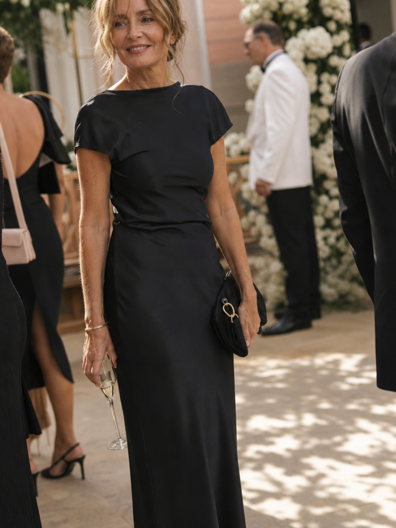 Cosima | Vestido midi entallado con escote barco