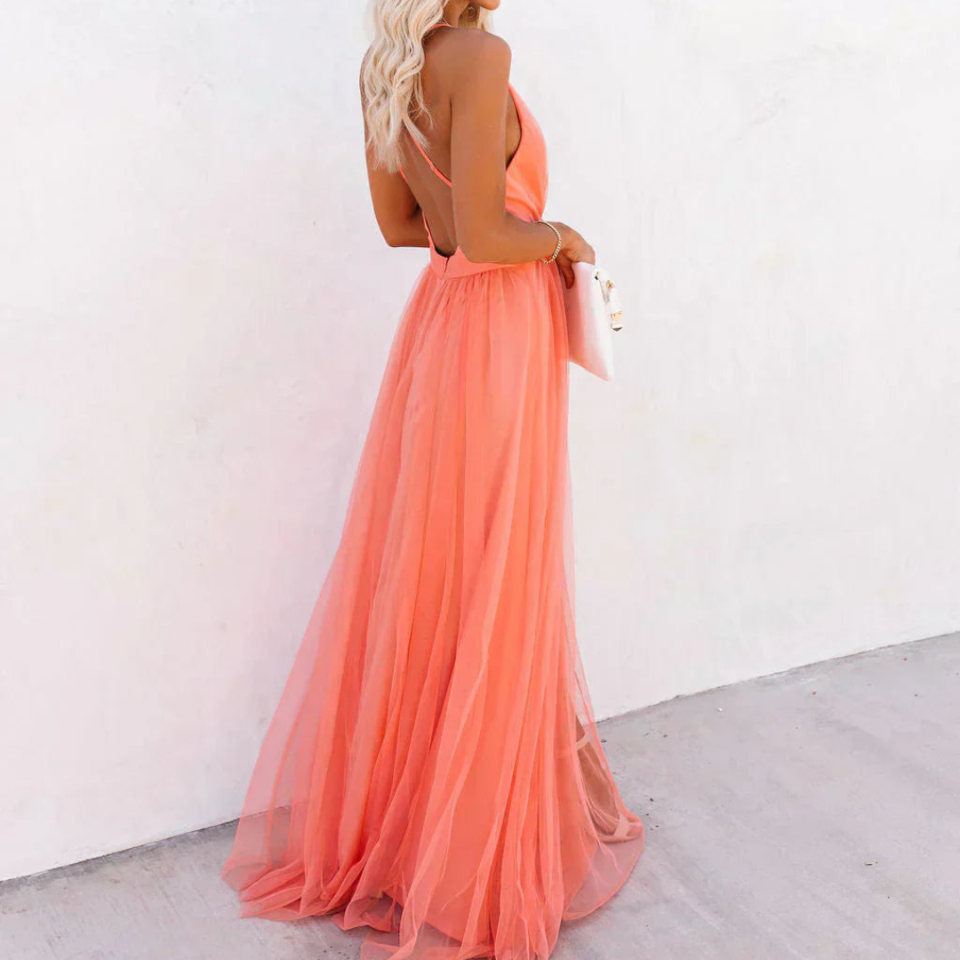 Elsera | Vestido Maxi Lumière Coral