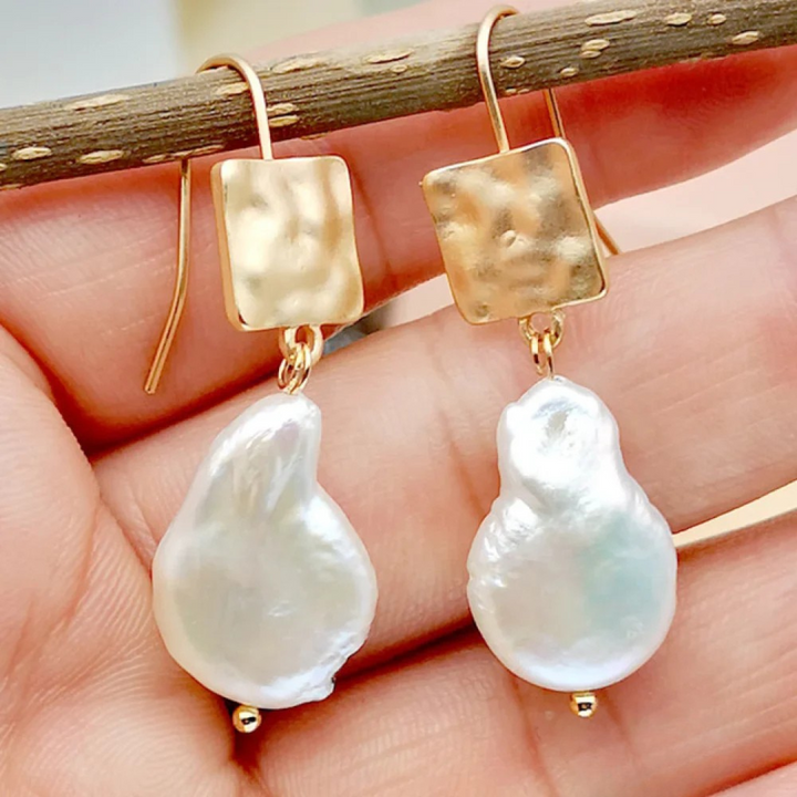 Pendientes chic con perlas de agua dulce - Zelira